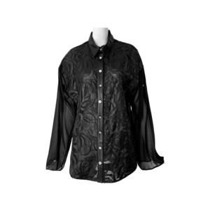Versace - Silk Cut Out Leather Applique Shirt - IT 42